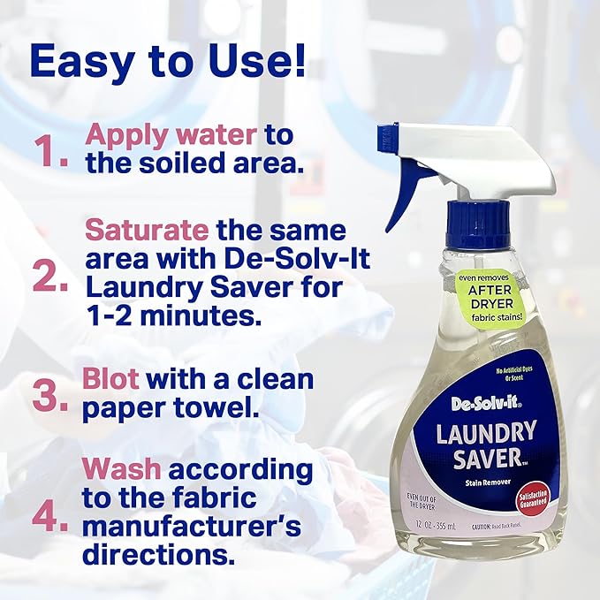 De-Solv-it Orange-Sol Laundry Saver, Instant Stain Remover for Laundry, Hair and Skin-Safe (12-Ounce)