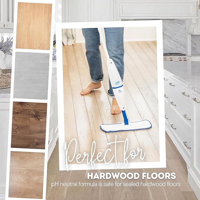 Quick Shine Hardwood Floor Cleaner 27oz, 2Pk| Use in Spray & Vac Mops| Removes Dirt & Scuff Marks| Ready-to-Use, Streak Free, No Rinse| Safer Choice Cleaner| Perfect for Gentle and Effective Cleaning
