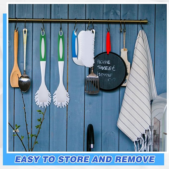 Hsei 12 Pcs Heavy Duty Scrub Brush Kit, Bathroom Bathtub Scrubber, Hard Bristle Cleaning Brush with Ergonomic Handle and Durable Bristles for Cleaning Carpet Kitchen Pots, Pans and Sinks