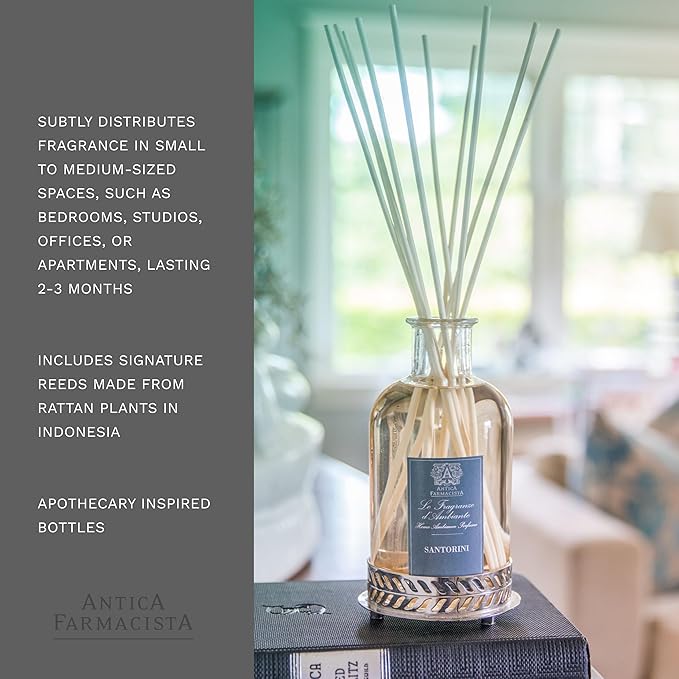 Antica Farmacista Home Ambiance Diffuser - Long-Lasting Reed Scent Diffuser - Luxury Room Freshener Gift - Santorini, 8.45 fl oz