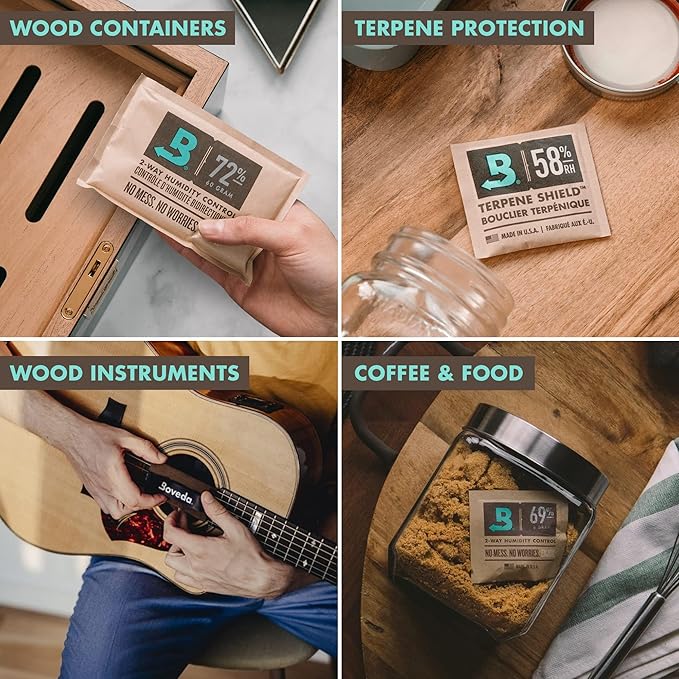 Boveda 72% RH 2-Way Humidity Control – Restores & Maintains Humidity – All in One Solution for Humidification- Patented Technology - Convenient & Versatile - 10 Count Resealable Bag