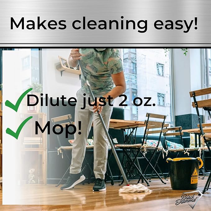 Restaurant Bio-Deodorizing Floor Cleaner - Heavy Duty Commercial Concentrated Enzyme Degreaser and Odor Eliminator for Mopping Tile, Laminate, Hardwood & More