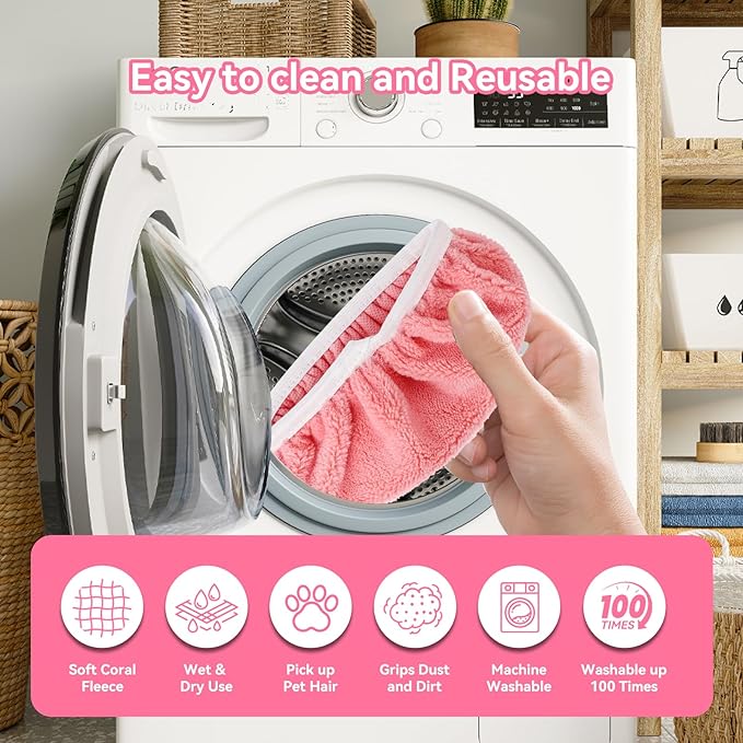 8Pcs Reusable Microfiber Mop Pads Compatible with Swiffer Sweeper，Dry Sweeping Cloths & Wet Mopping Cloths Washable Wet Pads for Hardwood Surface Floor Cleaning
