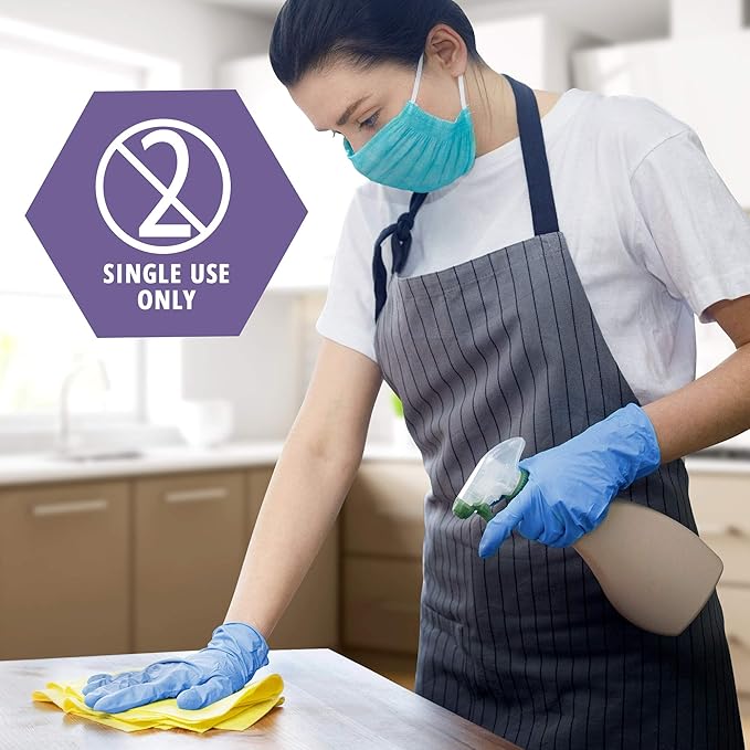 MED PRIDE Disposable Powder Free Non Latex Single Use Medical Exam Gloves, Nitrile Vinyl Blend for Cleaning and Food Handling (Small 100)