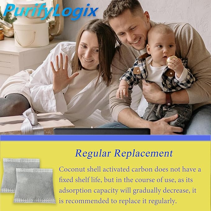 12PCS Diaper Pail Deodorizers Odor Absorber Carbon Filter Refills Compatible with Diaper Genie Complete and Expressions Pail | Air Purifying Bag Absorb Odors, Keep Home Fresh