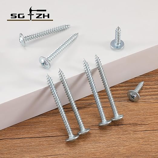 #8 x 1 Inch Wood Screw 500Pcs Alloy Steel Standard Thread Truss Head Fast Self Tapping by SG TZH