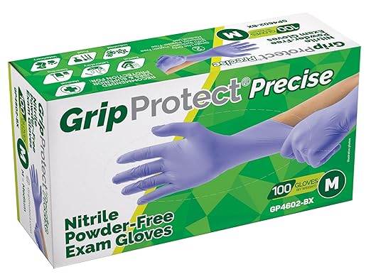 GripProtect Precise Nitrile Exam Gloves | 4 Mil | Chemo-Rated | (Medium, 100)
