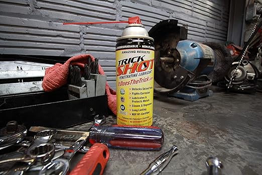 Trick Shot - 3 in 1 Penetrating Lubricant Oil - Non-Toxic, Non-Flammable & Eco-Friendly Food Grade Industrial Oil Spray - Biodegradable Anti-Seize Lubricant, Protects, Degreases & Cleans (2-Pack)