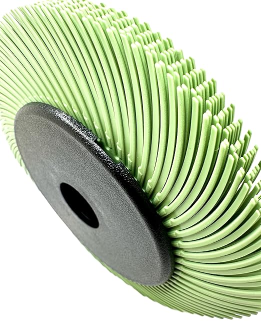 Radial Bristle Brush, 6 in x 1/2 in x 1 in 1 Micron (Light Green) with Adapter, Type C Curved Bristle (Pack of 1)