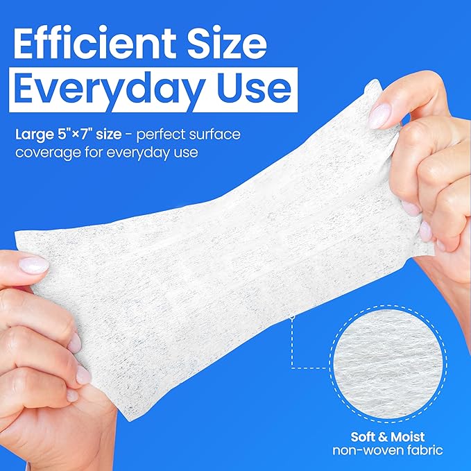 Safe n' Simple Adhesive Remover for Skin - 5"x7" 50 Wipes - Stoma Adhesive Remover Wipes - Alcohol Free Wipes for Sensitive Skin - No Sting Adhesive Remover Wipes