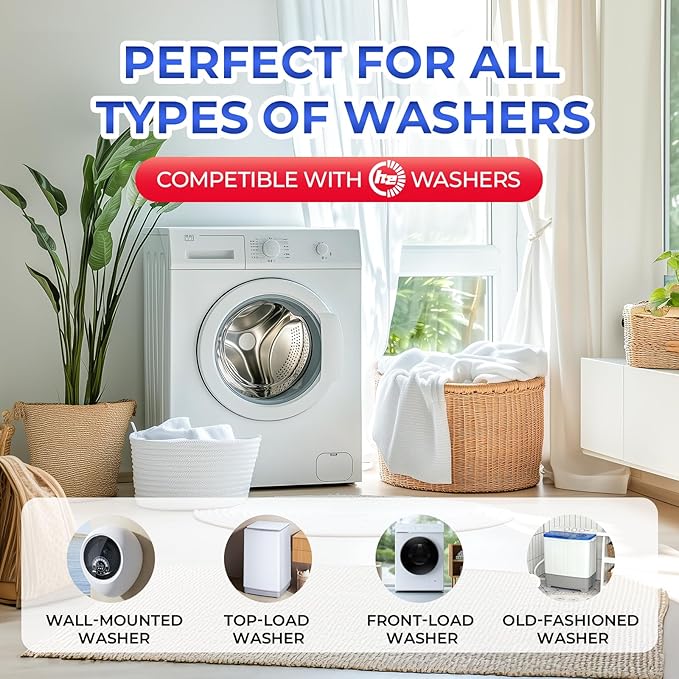 Washing Machine Cleaner Powder 4 Pack - Deep Clean Solution for HE Top Load and Front Load Washers, Descaler for Drum, Tub & All Internal Parts - 4 Month Supply