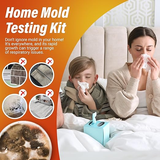 Mold Test Kit for Home Air Quality 5PCS - Mold Toxicity Test for HVAC, at Home Mold Test Kit, Mold Detector for Home Air Quality - Black Mold Testing Kit Air with Guide and Lab Support
