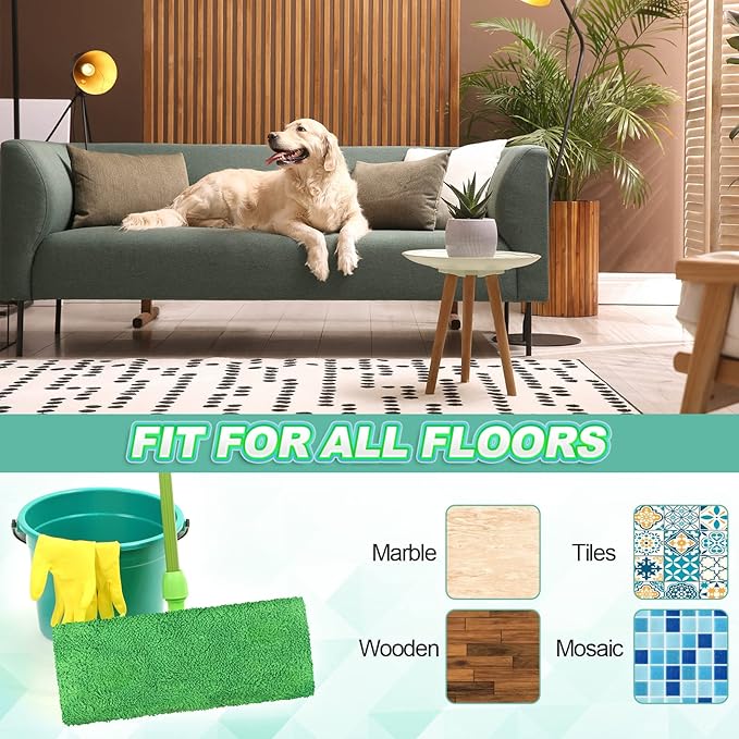 Nuogo 8 Pack Reusable Wet Mop Pads Refills Compatible with Swiffer Sweeper Mops Household Cleaning Washable Mop Pads for Wet & Dry Use (Mop is Not Included)