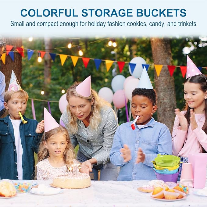 PATIKIL 5.9"x5.1" Small Metal Buckets with Handle, 6 Pcs Mini Galvanized Bucket Colorful Easter Buckets for Crafts Party Favors Decoration, Light Green