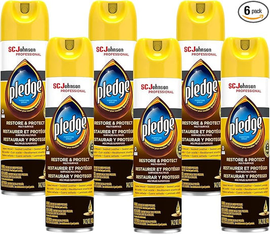 SC Johnson Professional, Pledge Revive It, Moisturizes and Revitalizes Surfaces, Aerosol, 14.2 Ounce (Pack Of 6)