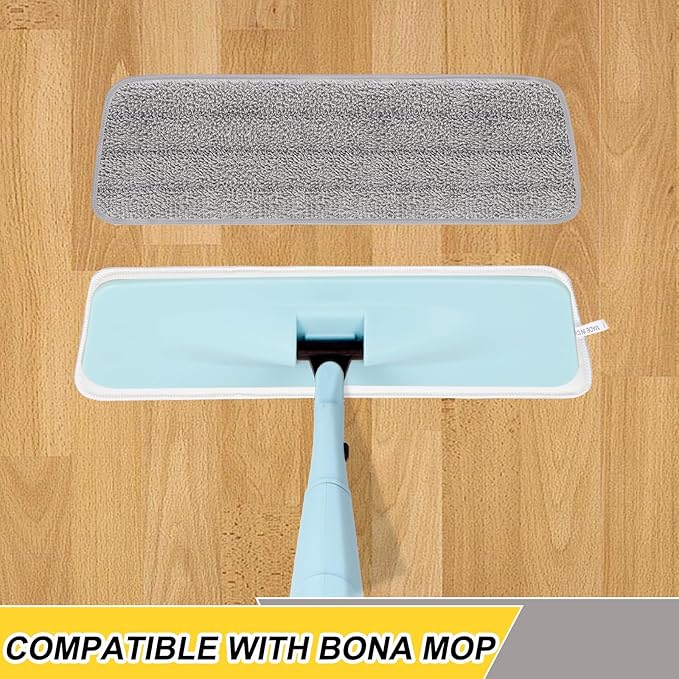 Set of 3 Microfiber Spray Mop Replacement Heads for Wet/Dry Mops Reusable Replacement Refills Fits for Bona Floor Care System (gray)