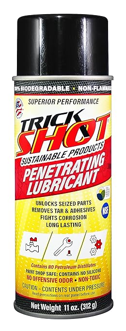 Trick Shot - 3 in 1 Penetrating Lubricant Oil - Non-Toxic, Non-Flammable & Eco-Friendly Food Grade Industrial Oil Spray - Biodegradable Anti-Seize Lubricant, Protects, Degreases & Cleans (12-Pack)