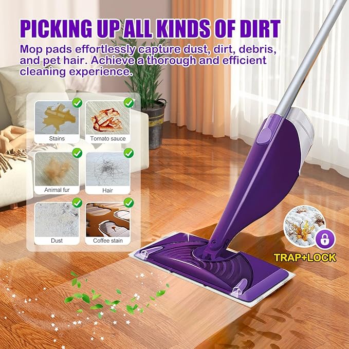 50 Pack Mop Pad Refills for Wet Jet Mop Pads, Wet Jet Mopping Pads for Multi Surface Floor Cleaning, 4 Layers Thickened & Super Absorbent.