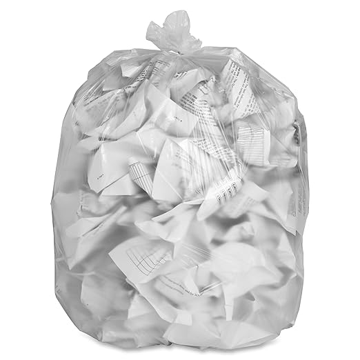 Genuine Joe High Density Can Liners, 40" x 48", 45 gal Capacity, 16 Microns, Clear, 250 Count