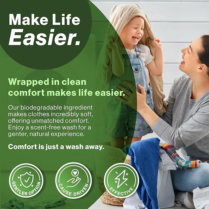 Happy Elephant Laundry Detergent Sheets, Fragrance Free, Natural Biodegradable Laundry Sheets, Plant Based, Tough on Stains, Gentle on Skin, Compatible with HE & Any Washing Machine, 30 Sheet, 1 Pack