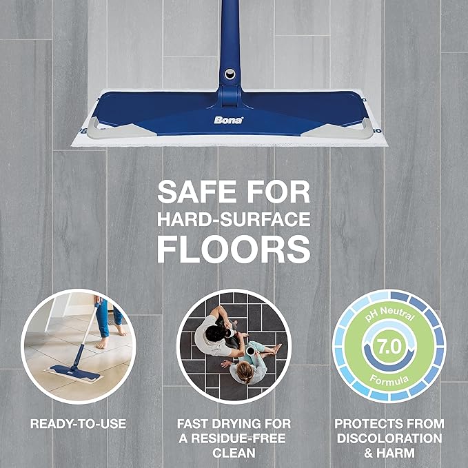 Bona Multi-Surface Floor Disposable Wet Cleaning Pads - 24-Pack - Residue-Free Floor Cleaning Solution for Stone, Tile, Laminate, and Vinyl Floors