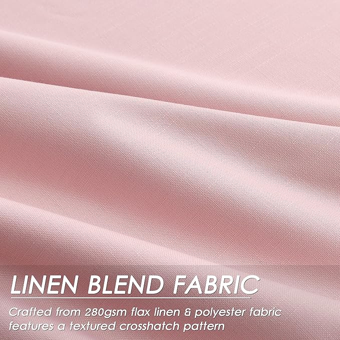 Full Black Out Pink Window Curtains Panels 102 Inches Long 2 Panels Set for Living Room Cotton Textured Long Blackout Curtain with Backing Thermal Insulated Drapes for Nursery Bedroom 52x102