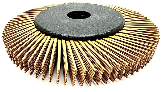 Radial Bristle Brush, 6 in x 1/2 in x 1 in 80 Grit (Yellow) with Adapter (Pack of 1)