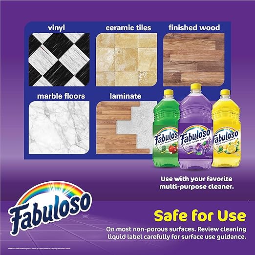 Fabuloso Microfiber Cleaning Mitt, Purple, One Size Fits All - Lint-Free, Scratch-Free Glove for Surfaces and Furniture - Dustless Hand Cloth for Bold & Bright Experience, 3 Count