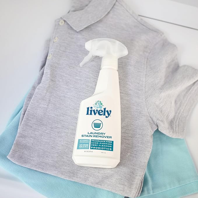 Lively Laundry Stain Remover (2 Pack), Fragrance-Free, Biodegradable Formula