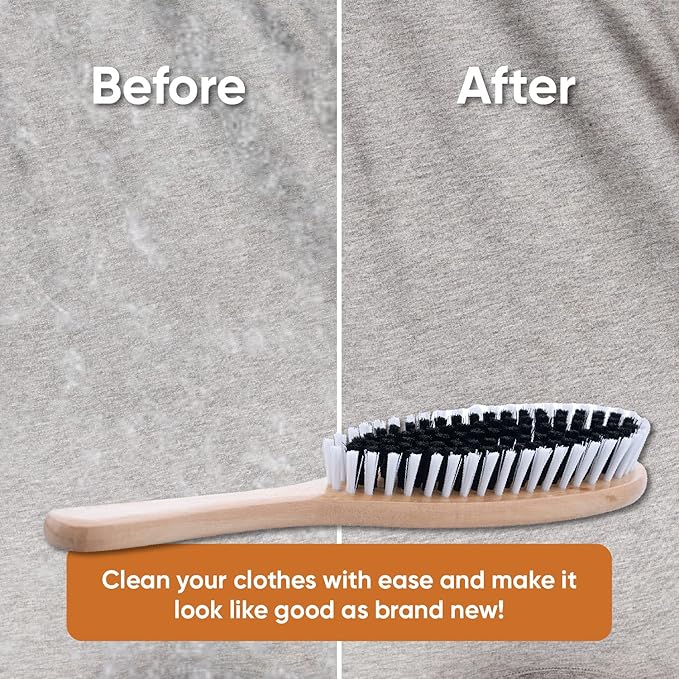 Clothes Brush Garment Brush Sturdy Bristles, Garment Lint Remover, Wool Suits, Lint Brush, Pet Hair Removel, Suede, Dust, Hat Brush Durable Wood Handle, 3 Pack by Superio