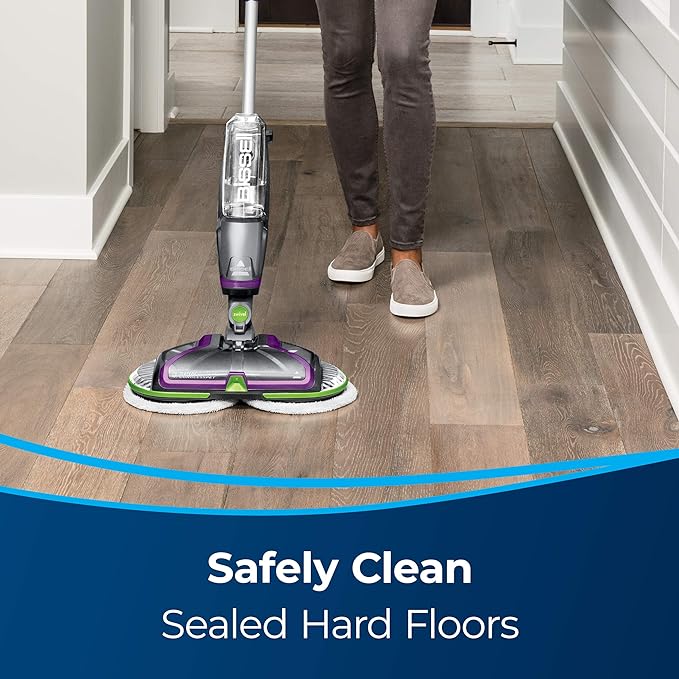BISSELL® Spinwave Cordless Pet Hard Floor Spin Mop Cleaner 18V with washable mop pads for sealed hard floors, 23157
