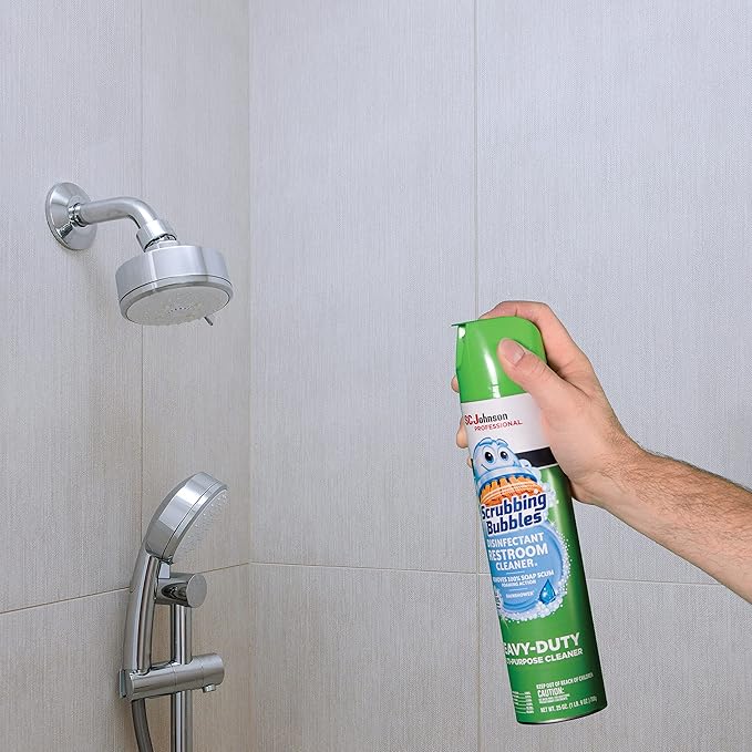 SC Johnson Professional, Scrubbing Bubbles Multipurpose Bathroom Cleaner & Disinfectant Aerosol, 25 Oz (Pack of 12)