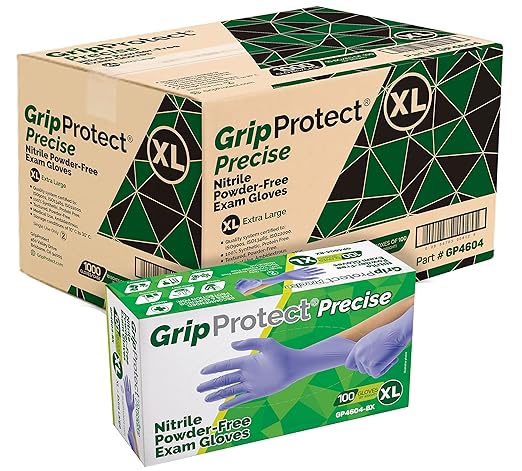 GripProtect Precise Nitrile Exam Gloves | 4 Mil | Chemo-Rated | (X-Large, 1,000)