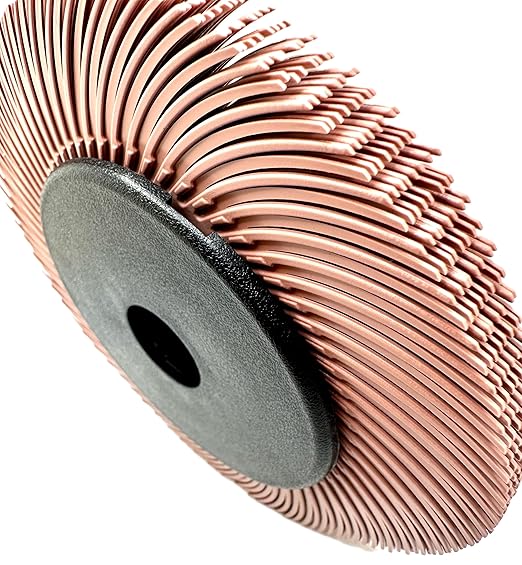 Radial Bristle Brush, 6 in x 1/2 in x 1 in 6 Micron (Peach) with Adapter, Type C Curved Bristle (Pack of 1)