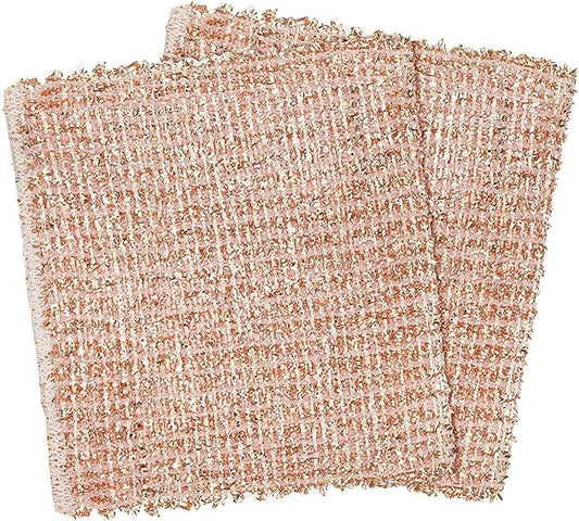 Redecker Real Copper Cleaning Cloths – Scratch-Free 2-Ply Woven Copper Scrub Pads for Pots, Pans, Sinks, Glass & Stainless Steel – Reusable, Machine Washable, Durable, Eco-Friendly – Set of 2