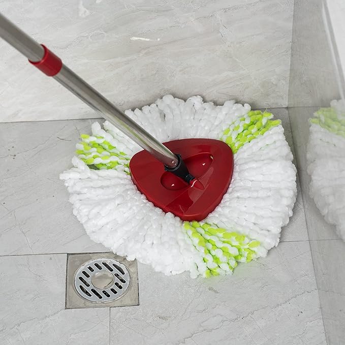 Matthew Cleaning 3Pack Green Microfiber Spin Mop Replacement Head Compatible with EasyWring Spin Mop Replace Head-EasyWring High Absorbency,Machine Washable,Microfiber Spin Mop Refills