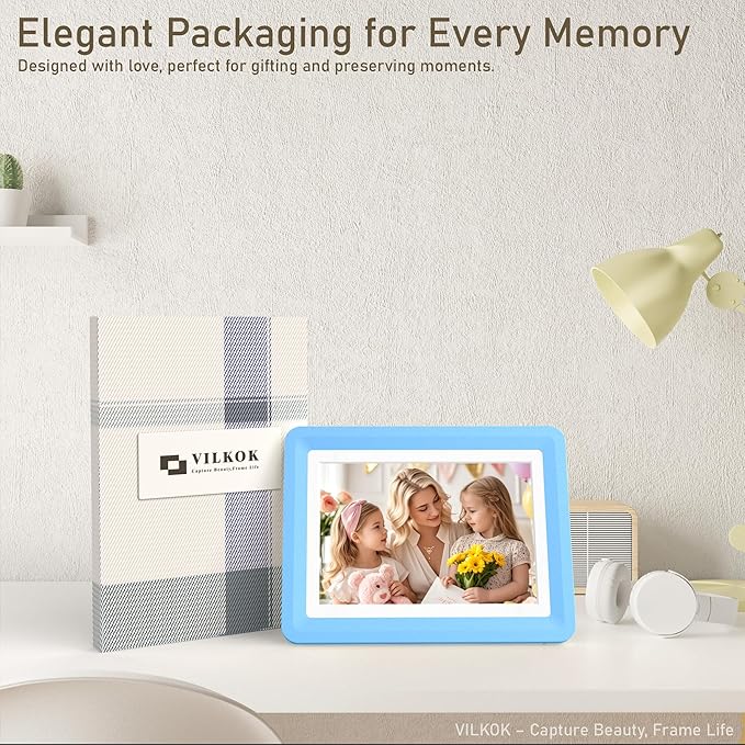 4-Pack 5x7 Picture Frame or 4x6 with Mat – Shatterproof Plastic Photo Frame for Family, Nursery, and Playroom, Wall & Tabletop Picture Frames for Home, Office, Safe & Lightweight Design in Sky Blue