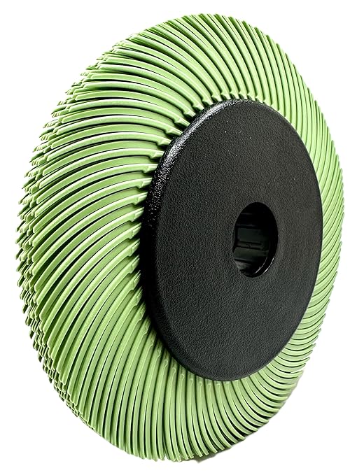 Radial Bristle Brush, 6 in x 1/2 in x 1 in 1 Micron (Light Green) with Adapter, Type C Curved Bristle (Pack of 1)
