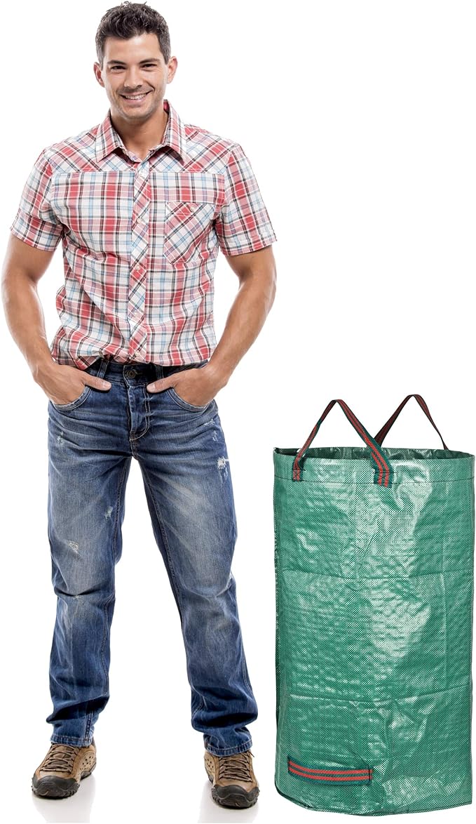 GardenMate 3-Pack 32 Gallons Reusable Garden Waste Bags (H30, D18 inches) - Yard Waste Bags