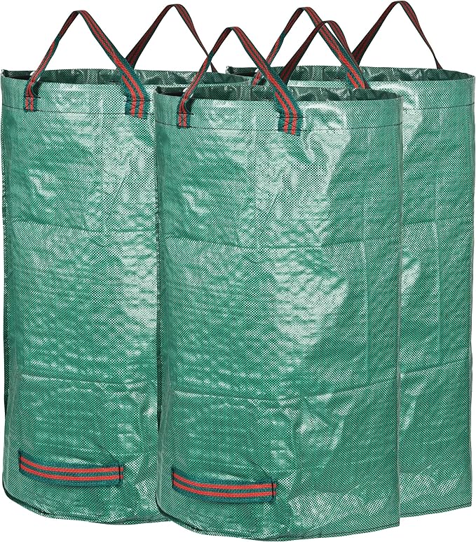 GardenMate 3-Pack 32 Gallons Reusable Garden Waste Bags (H30, D18 inches) - Yard Waste Bags