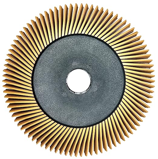 Radial Bristle Brush, 6 in x 1/2 in x 1 in 80 Grit (Yellow) with Adapter (Pack of 1)