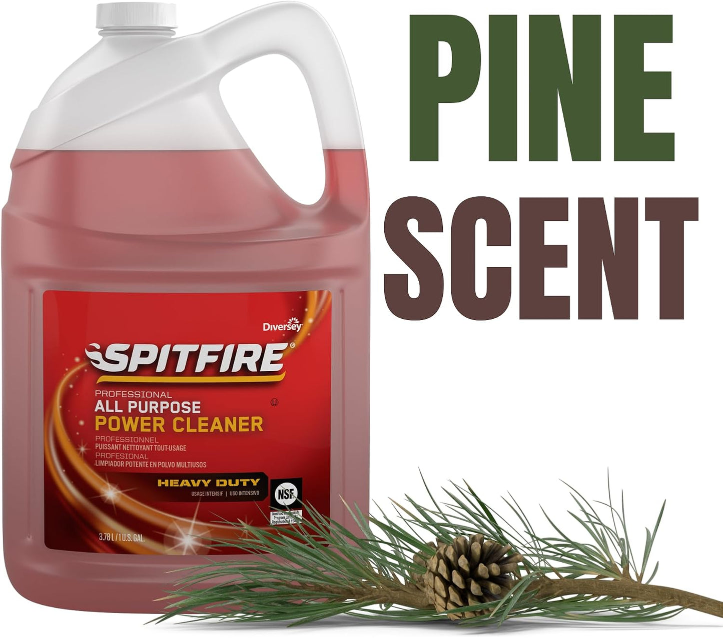Spitfire CBD540045 Professional All Purpose Liquid Power Cleaner, Heavy Duty Degreaser Removes Resin, Paint, Oil, Ink, Gum, Pine Scent, Ready-to-Use Refill, 1-Gallon